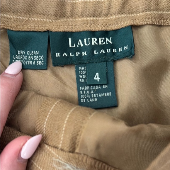 Lauren Ralph Lauren Tailored Tan Striped Trousers - Picture 3 of 4